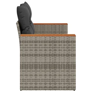 Sofa ogrodowa z poduszkami, 2-osobowa, szara, polirattan Lumarko! - Sofy ogrodowe - miniaturka - grafika 5