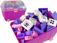 Klocki - Kuferek Pastelowy Różowy Z Klockami K2 180 El. - miniaturka - grafika 1