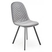 Krzesła - Szare pikowane krzesło welurowe - Xaros - miniaturka - grafika 1