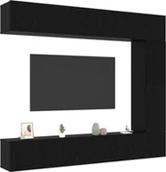 Szafki RTV - vidaXL Zestaw 5-częściowy szafek RTV montowanych na ścianie z czarnego dębu z materiału drewnopochodnego - miniaturka - grafika 1