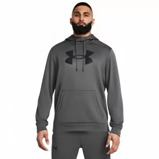 Męska bluza treningowa nierozpinana z kapturem Under Armour UA Armour Fleece Big Logo HD - szara - UNDER ARMOUR - Bluzy sportowe męskie - miniaturka - grafika 1