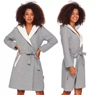 Bielizna nocna - Doctor Nap 8030 DARK GREY szlafrok w groszki L - miniaturka - grafika 1