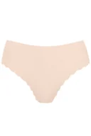 Majtki damskie - Lucky/F majtki bezszwowe z ozdobną krawędzią (kolor beżowy, rozmiar 38) - miniaturka - grafika 1