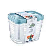 Pojemniki kuchenne - Komplet 3 pojemników prostokątnych Trend Box 2,2L - miniaturka - grafika 1