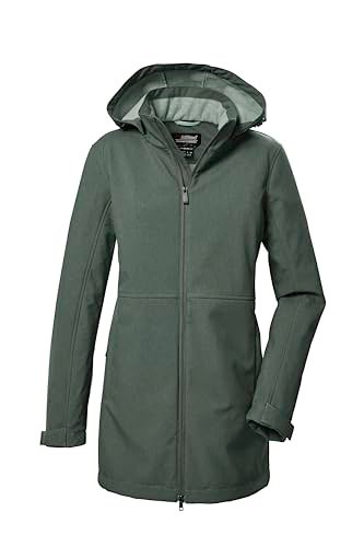 killtec Damska kurtka softshellowa Parka/Softshell z odpinanym kapturem KOW 95 WMN SFTSHLL PRK, zielono-szara, 40, 41803-000
