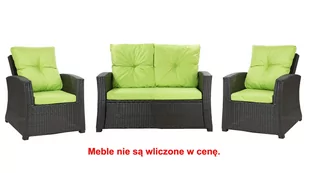 Komplet Poduszek Ogrodowych Na Meble Z Rattanu; Zestaw 4- Osobowy: Kanapa+ Fotele (2Szt.)/ Wodoodporne Pikowane Poduszki Ogrodowe, Kolor Limonkowy - Poduszki ogrodowe - miniaturka - grafika 1