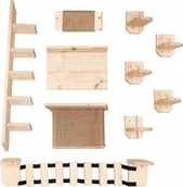 Legowiska dla kotów - ZESTAW KOCIOSTRADA PÓŁKI DLA KOTA QLS DREWNIANA - miniaturka - grafika 1