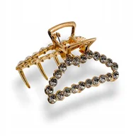 Ozdoby do włosów - Klamra do włosów Spinka Czarna Szczęka Cyrkonie - miniaturka - grafika 1