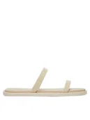 Klapki i japonki damskie - Calvin Klein Klapki Double Bar Slide - Jelly HW0HW02417 Écru - miniaturka - grafika 1