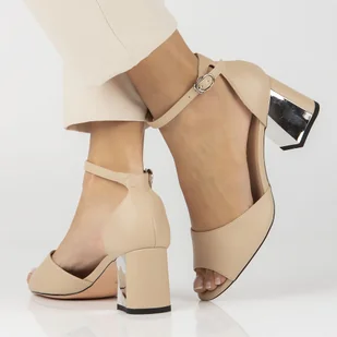 Sandały skórzane Filippo DS4648/23 BE beżowe - Moda i Uroda OUTLET - miniaturka - grafika 8