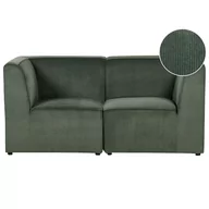 Sofy i kanapy - Sofa modułowa 2-osobowa sztruksowa ciemnozielona LEMVIG - miniaturka - grafika 1