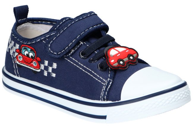 AMERICAN TEN166 KAPCIE TRAMPKI DZIECIĘCE NA RZEP WKŁADKA SKÓRZANA NAVY 30