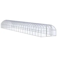 Akcesoria do hodowli zwierząt - shumee shumee Klatka zewnętrzna dla kurcząt 3x20x2 m stal galwanizowana - miniaturka - grafika 1