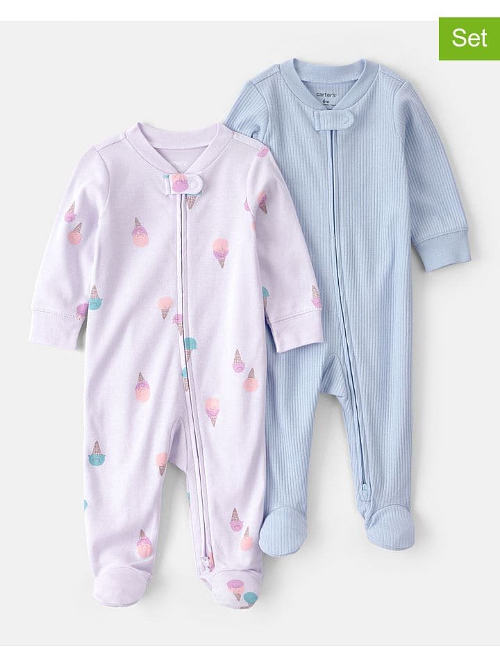 carter's Śpioszki (2 szt.) w kolorze błękitno-fioletowym