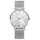 Ackssi Damski analogowy zegarek kwarcowy z paskiem ze stali nierdzewnej ACK-W-S-007-02, Srebrna opaska/biała tarcza, Moda