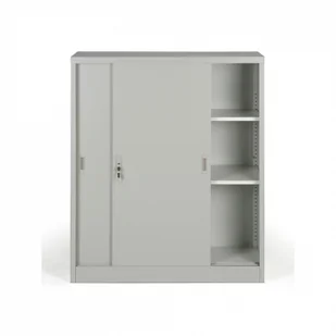 B2B Partner Metalowa szafa z przesuwnymi drzwiami, demontowana, 2 półki, 1000 x 1200 x 450 mm, jasnoszary 908018 - Szafy biurowe - miniaturka - grafika 2