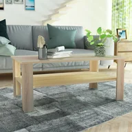 Ławy i stoliki kawowe - vidaXL Stolik kawowy, 100x59x42 cm, płyta wiórowa, kolor dębowy - miniaturka - grafika 1