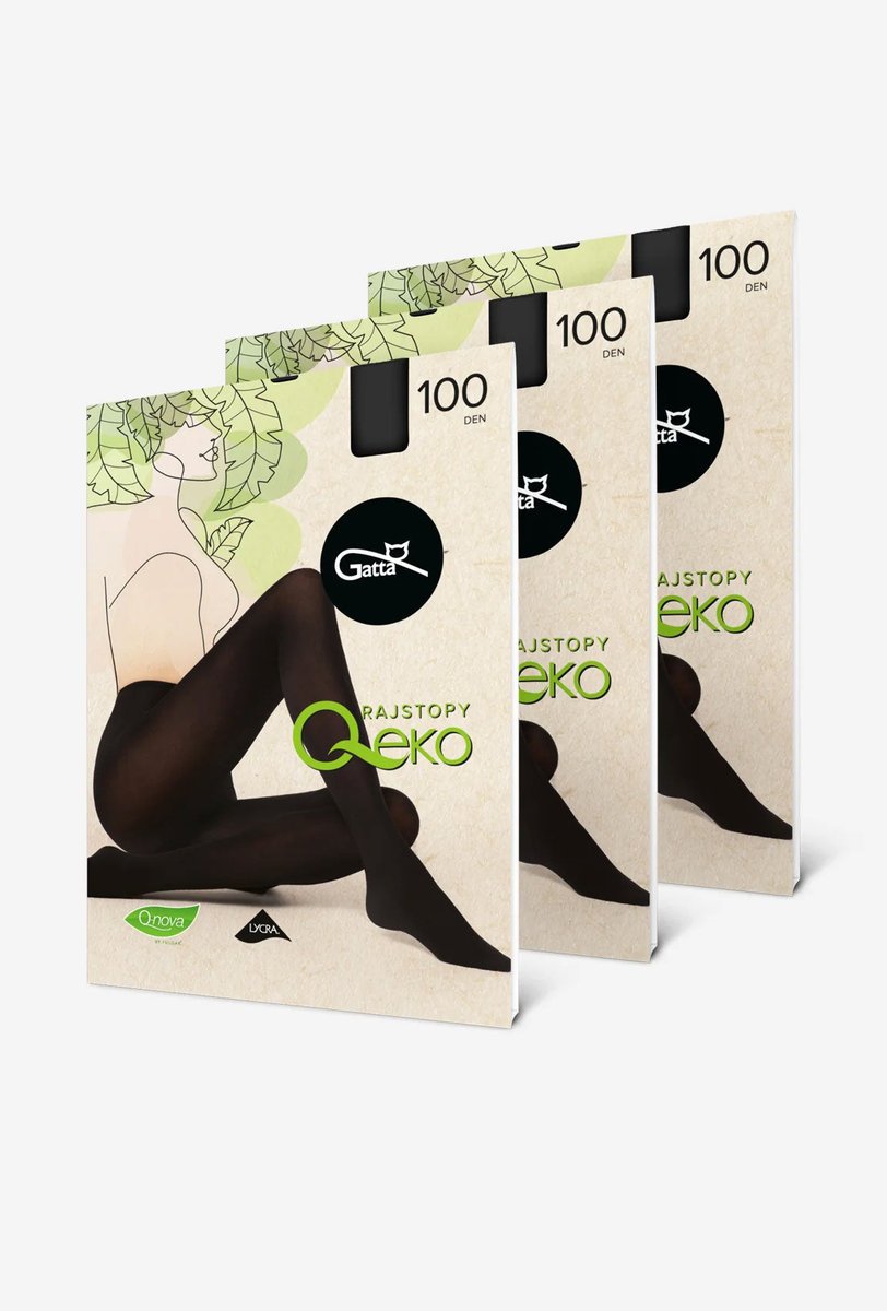 3-pak rajstop przyjaznych środowisku Gatta Q-eko 100 den Nero rozmiar 2-S