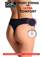 Majtki damskie - Stringi Sport Ult Rib Black (Rozmiar M) - miniaturka - grafika 1