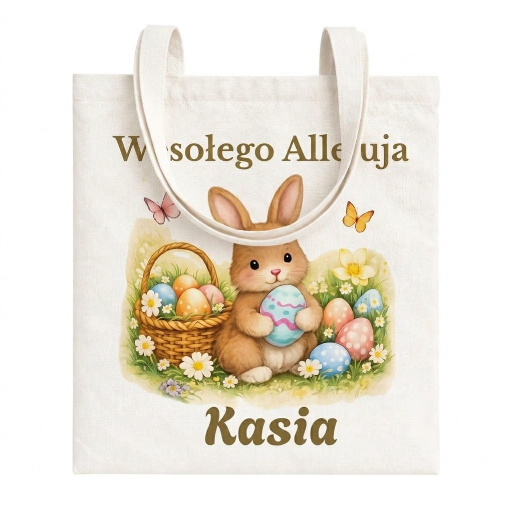 Personalizowana Torba Wielkanocna na Prezent – 4 Wzory, Biała
