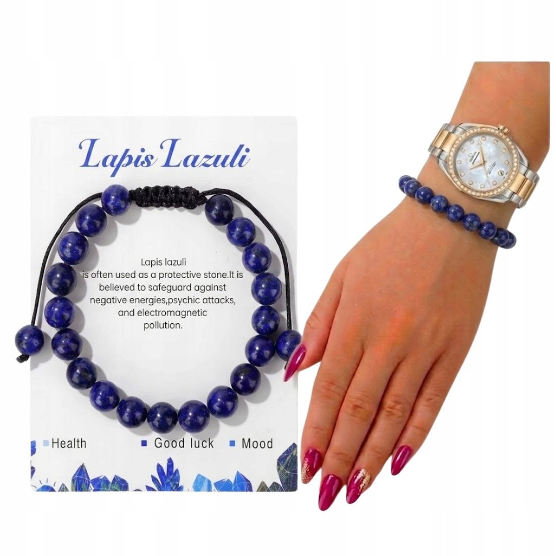 Bransoletka Regulowana Lapis Lazuli Kamień Naturalny Talizman Szczęścia