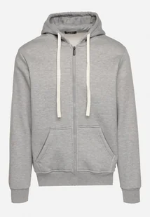 Szara Rozpinana Bluza z Kapturem z Bawełną Ozdobiona Sznurkami Nerrise - Bluzy męskie - miniaturka - grafika 1