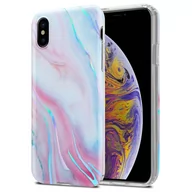 Etui i futerały do telefonów - Pokrowiec Etui Do Apple iPhone XS MAX w Biało Różowy Marmur No. 15 Obudowa Case Cover Silikon Plecki Cadorabo - miniaturka - grafika 1