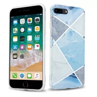 Etui i futerały do telefonów - Pokrowiec Etui Do Apple iPhone 7 PLUS / 7S PLUS / 8 PLUS w Niebiesko Biało Szary Marmur No. 2 Obudowa Case Cover Silikon Plecki Cadorabo - miniaturka - grafika 1