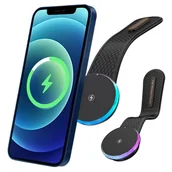Pozostałe akcesoria do telefonów - Uchwyt samochodowy Alogy Car Holder do MagSafe z ładowaniem indukcyjnym 2w1 15W Czarny - miniaturka - grafika 1