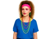 Dodatki do strojów karnawałowych - Zestaw naszyjników w stylu lat 80'tych - 4 szt. - miniaturka - grafika 1