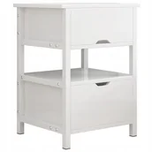 Szafki nocne - Biała szafka nocna praktyczna z 2 szufladami loft 45 cm - miniaturka - grafika 1