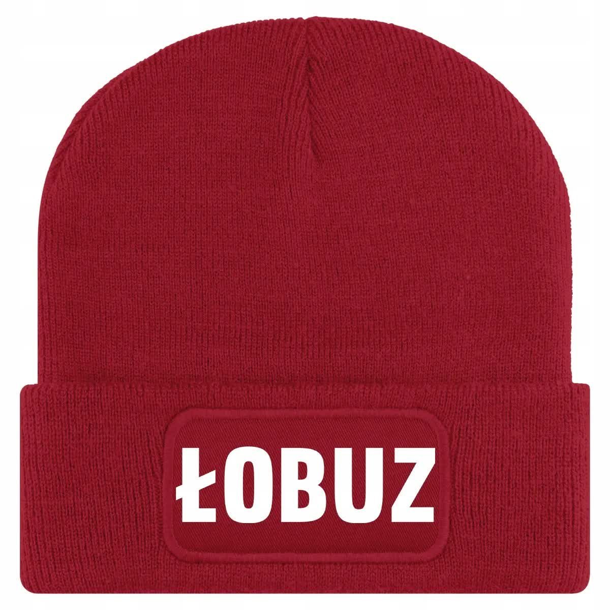 Czapka Jesienna Bawełniana ZIMOWA Czerwona Beanie ŁOBUZ Na Prezent Wzory