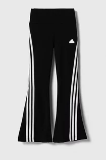 Spodnie i spodenki dla dziewczynek - adidas legginsy dziecięce kolor czarny z aplikacją - grafika 1
