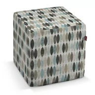 Pufy i podnóżki - Dekoria Dekoria Pufa kostka wzory w odcieniach błekitu beżu i czarnego na jasnym tle 40 × 40 × 40 cm Modern 545-141-91 - miniaturka - grafika 1