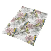 Narzuty - Miękki Pluszowa narzuta pled Papuga i kwiaty wzór, Fabricsy - miniaturka - grafika 1