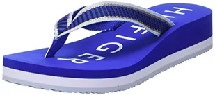 Tommy Hilfiger Klapki damskie Th Webbing Flip Flop Wedge, Ultraniebieski, 36 EU - Klapki i japonki damskie - miniaturka - grafika 1
