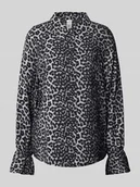 Bluzki damskie - Bluzka o kroju regular fit z wykładanym kołnierzem model ‘LEONJA’ - miniaturka - grafika 1