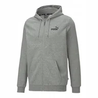 Bluzy męskie - PUMA BLUZA MĘSKA OCIEPLANA ESS SMALL LOGO FZ HOODIE SZARA r.S - miniaturka - grafika 1