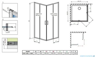Radaway Premium Pro Kdd  kabina 100x100cm szkło przejrzyste 1017100-01-01L/1017100-01-01R - Kabiny prysznicowe - miniaturka - grafika 9