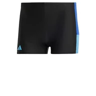 Kąpielówki męskie - adidas Męskie bokserki do pływania w kolorowe bloki, 28 czarne, Czarny, 152 - miniaturka - grafika 1
