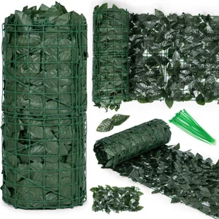 Sztuczny bluszcz żywopłot 500x50 cm zielona osłona na balkon maskująca - Parawany - miniaturka - grafika 1