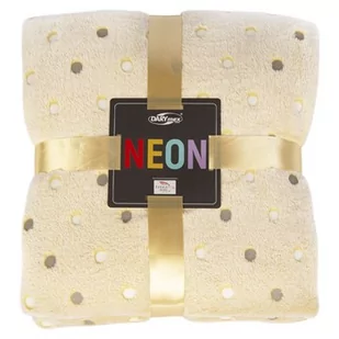 Koc Mikrofibra Neon 150x200 limonka odcien kremowy - Koce - miniaturka - grafika 1