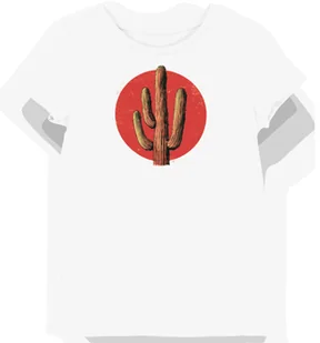 Koszulka damska biała z nadrukiem czerwonego kaktusa Saguaro M - Koszulki i topy damskie - miniaturka - grafika 1