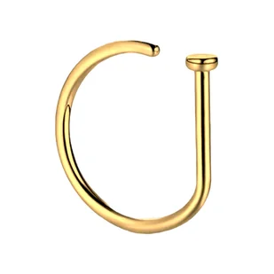 Kolczyk PIERCING do nosa typu D-ring złoty Dring Nostril Kółko TYTAN 1.0/8 - Kolczyki - miniaturka - grafika 1