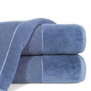 Ręczniki - Ręcznik bawełniany 50x90 LUCY niebieski gładki z welurową szeroką bordiurą - miniaturka - grafika 1