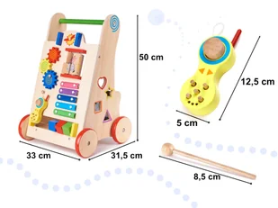 Pchacz chodzik drewniany kostka edukacyjna 6w1 - Pchacze - miniaturka - grafika 7
