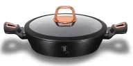Garnki - Czarny aluminiowy garnek ze szklaną pokrywą P5-E22 - miniaturka - grafika 1