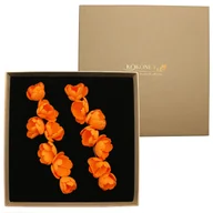 Kolczyki - Kolczyki Pomarańczowe Złote Kwiaty Robione Prezent Handmade - miniaturka - grafika 1