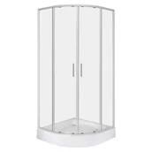 Kabiny prysznicowe - Kabina prysznicowa z brodzikiem Solid RS 80 CHR szkło transparentne 6 mm, profole chrom KERRA - miniaturka - grafika 1