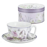 Filiżanki - Filiżanka porcelanowa 300 ml ze spodkiem LAVENDER VILLA ITALIA - miniaturka - grafika 1